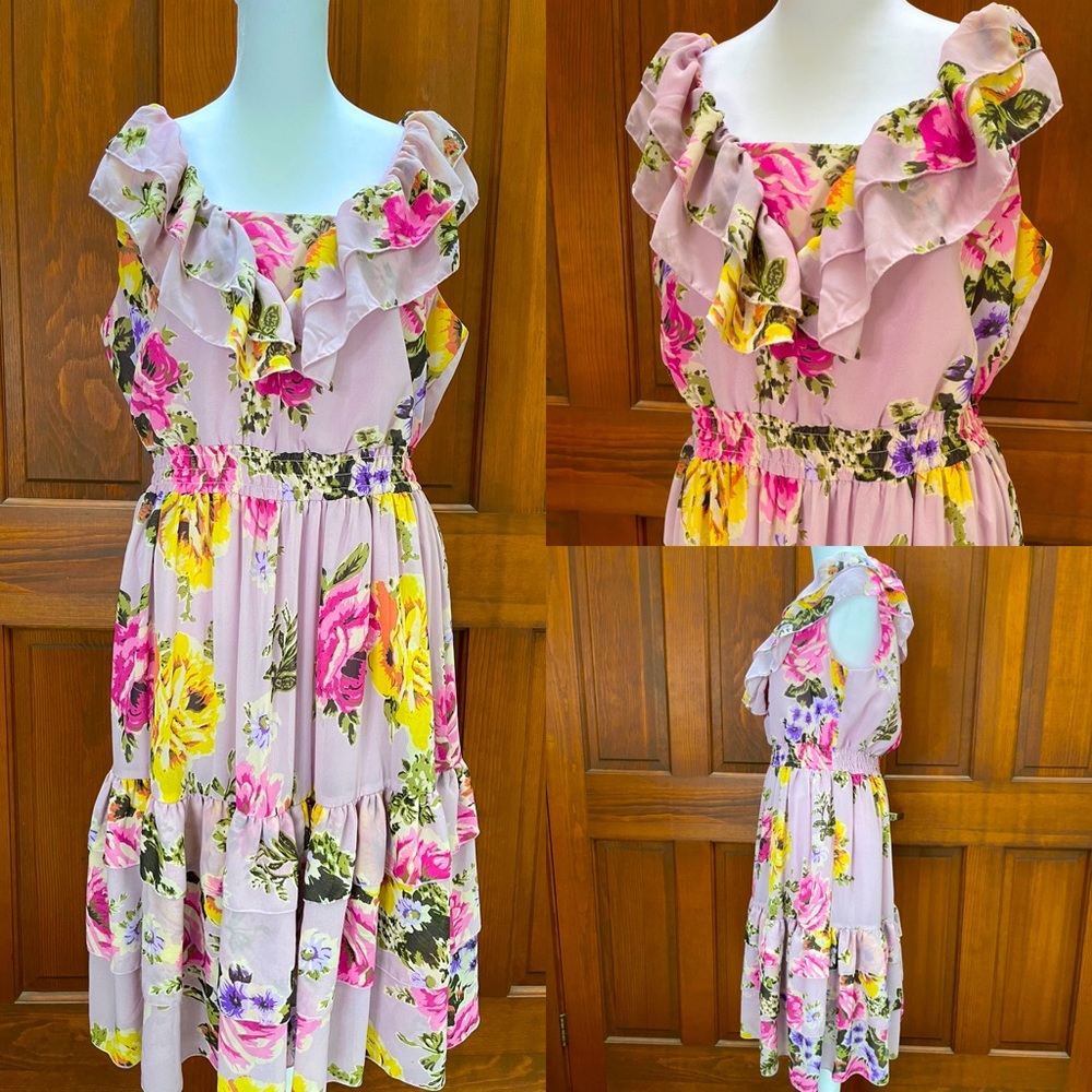 Denim 24/7 Floral Ruffle Dress